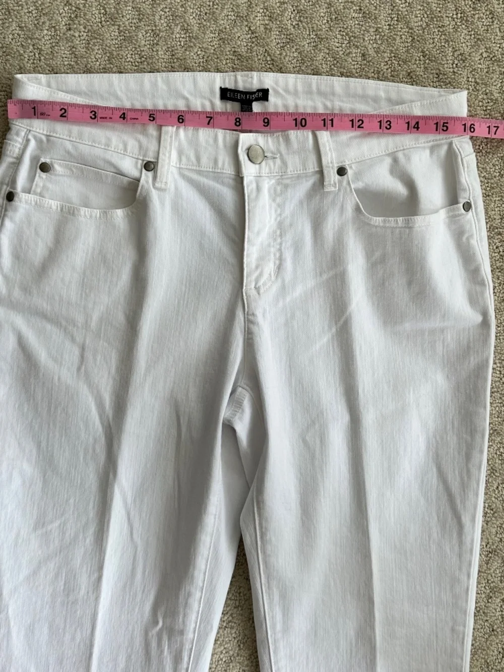Eileen Fisher Slim Ankle Organic Cotton Stretch Denim Jeans 8 Casual Classic NWT - Picture 12 of 14
